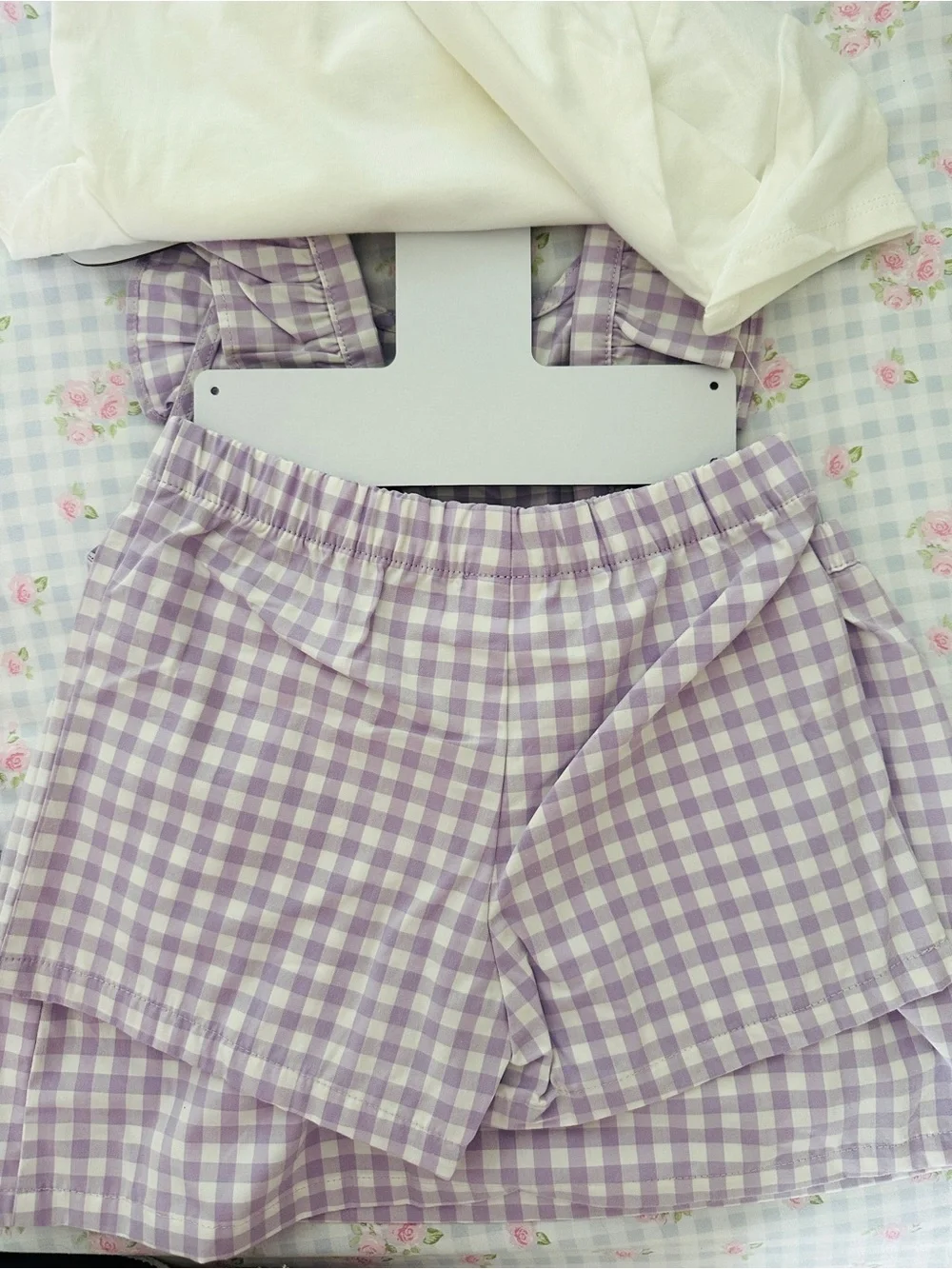 Carters 3 piece purple gingham set. 4T NWT